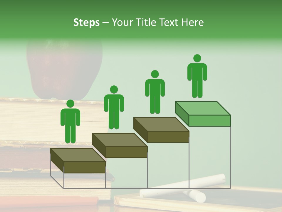 School Tools Frame An Area Of Green Chalkboard Ready For Your Text. PowerPoint Template