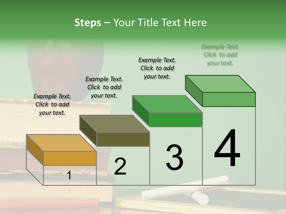 School Tools Frame An Area Of Green Chalkboard Ready For Your Text. PowerPoint Template