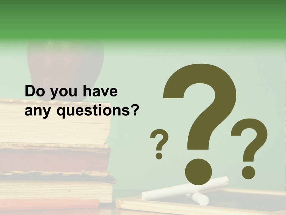 School Tools Frame An Area Of Green Chalkboard Ready For Your Text. PowerPoint Template