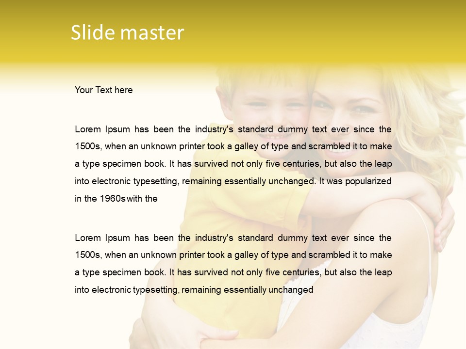 Mother Holding Son Outdoors Smiling PowerPoint Template