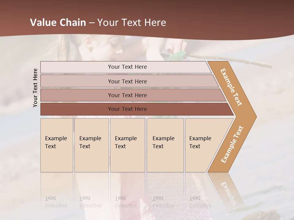 Mother And Daughter At Beach Fishing And Smiling PowerPoint Template