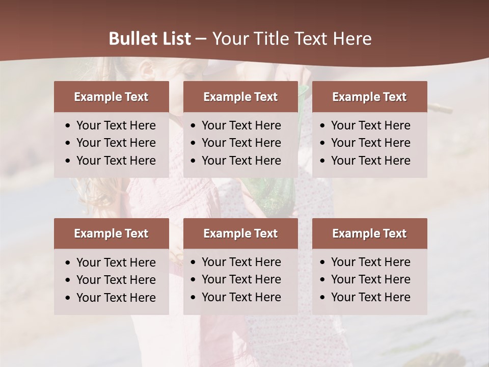 Mother And Daughter At Beach Fishing And Smiling PowerPoint Template