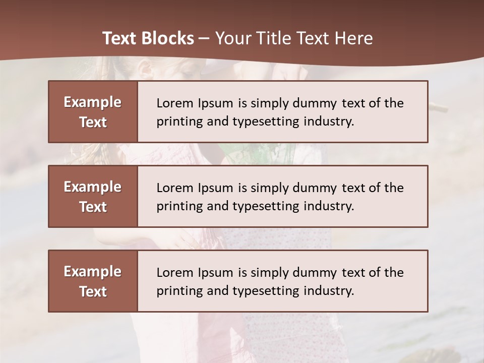 Mother And Daughter At Beach Fishing And Smiling PowerPoint Template