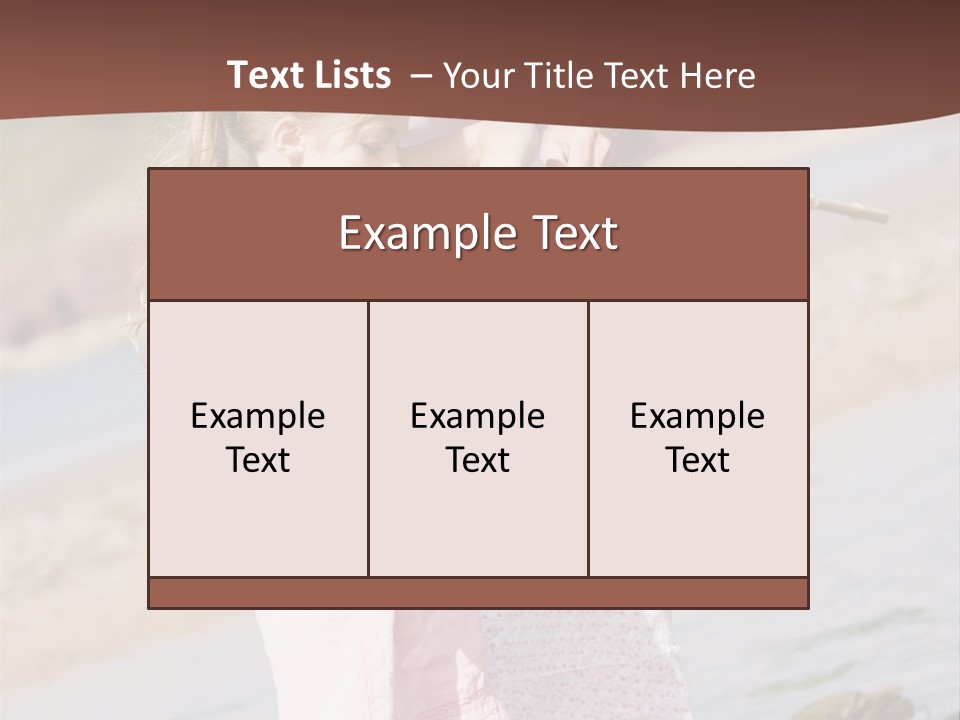 Mother And Daughter At Beach Fishing And Smiling PowerPoint Template
