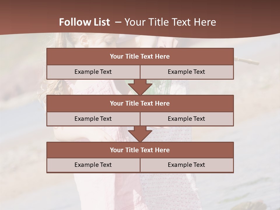 Mother And Daughter At Beach Fishing And Smiling PowerPoint Template