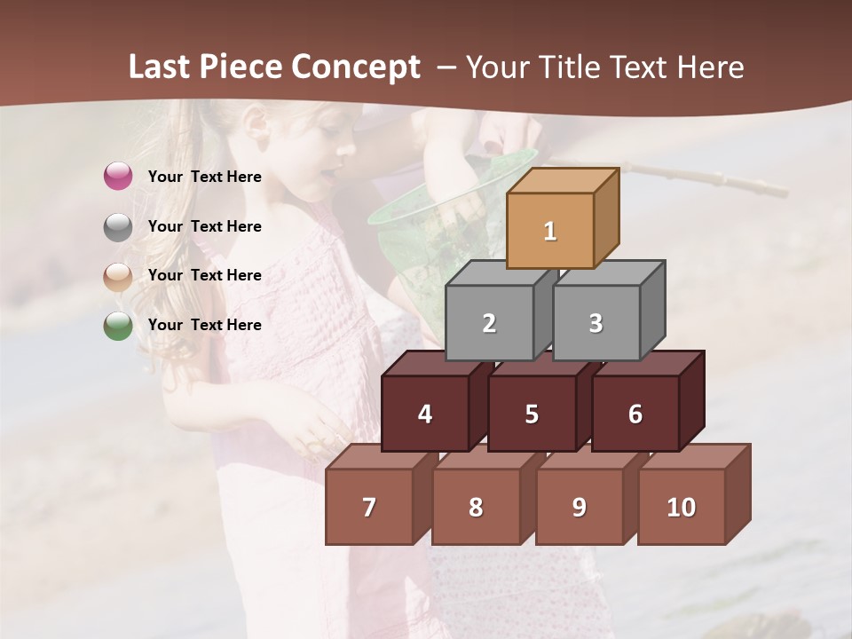 Mother And Daughter At Beach Fishing And Smiling PowerPoint Template