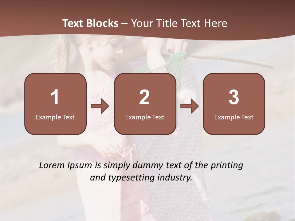 Mother And Daughter At Beach Fishing And Smiling PowerPoint Template