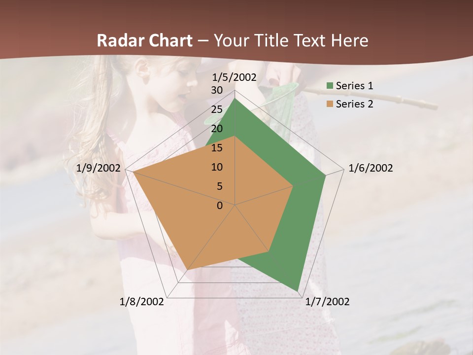 Mother And Daughter At Beach Fishing And Smiling PowerPoint Template