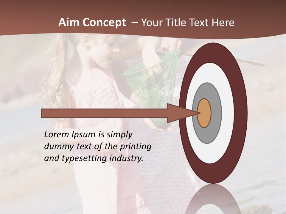 Mother And Daughter At Beach Fishing And Smiling PowerPoint Template