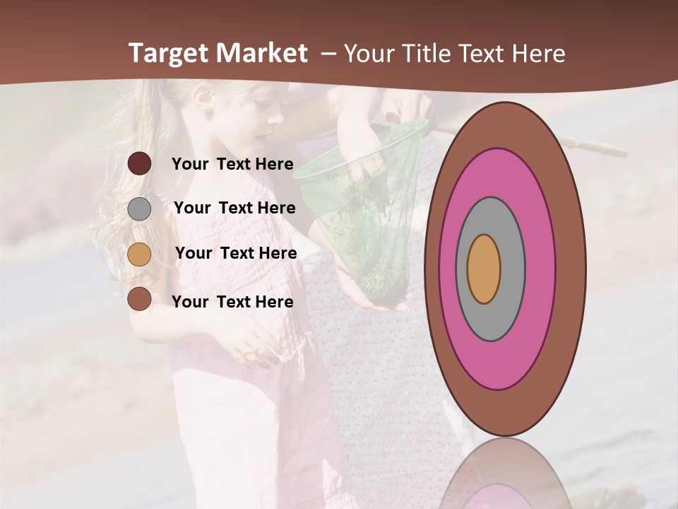 Mother And Daughter At Beach Fishing And Smiling PowerPoint Template