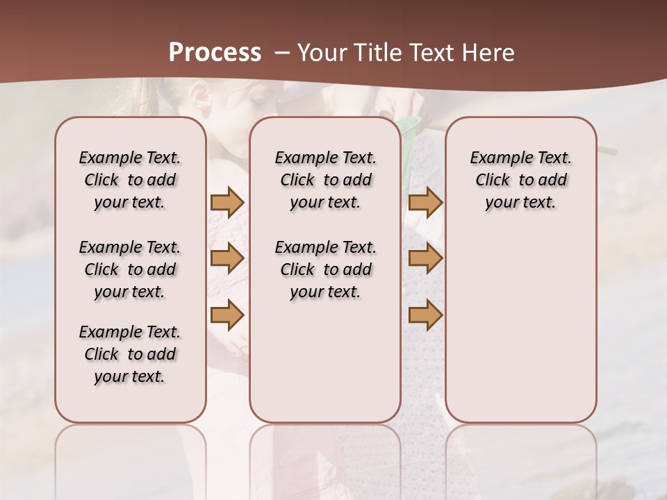 Mother And Daughter At Beach Fishing And Smiling PowerPoint Template