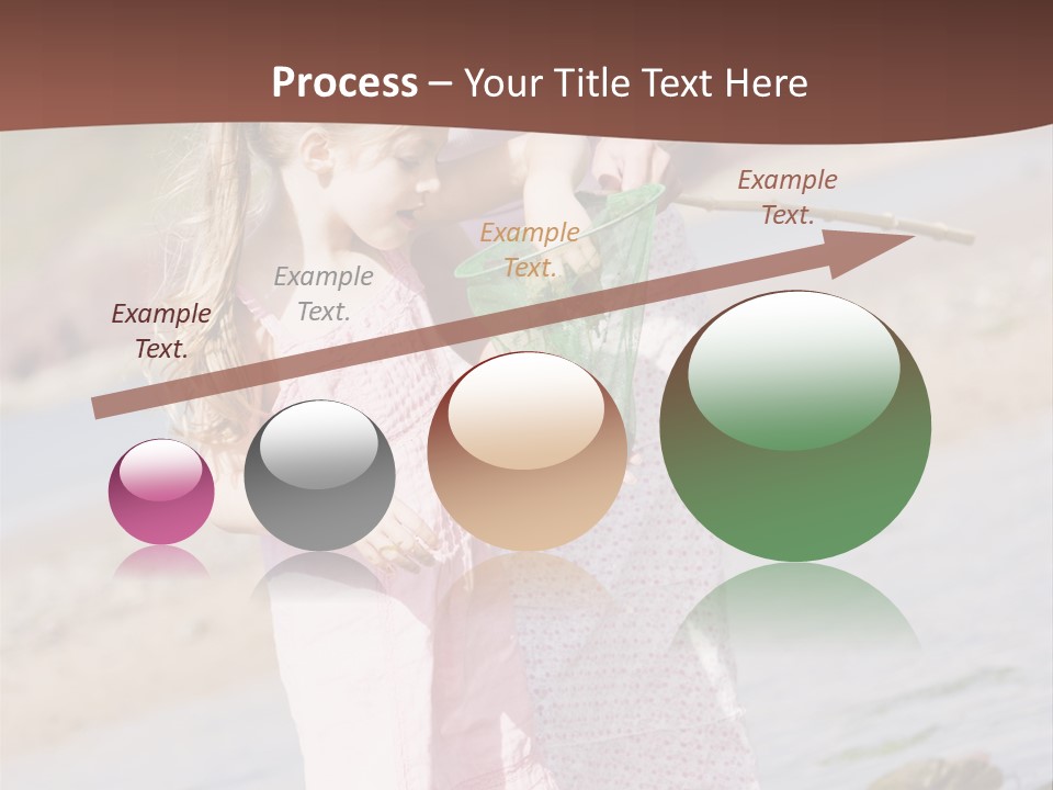 Mother And Daughter At Beach Fishing And Smiling PowerPoint Template