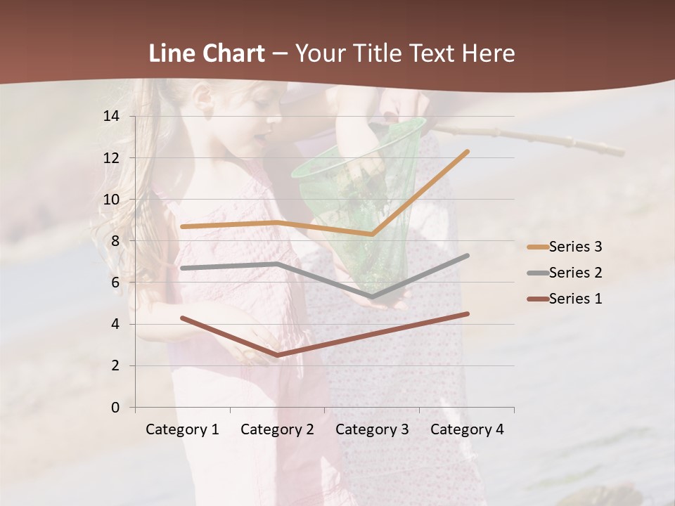 Mother And Daughter At Beach Fishing And Smiling PowerPoint Template