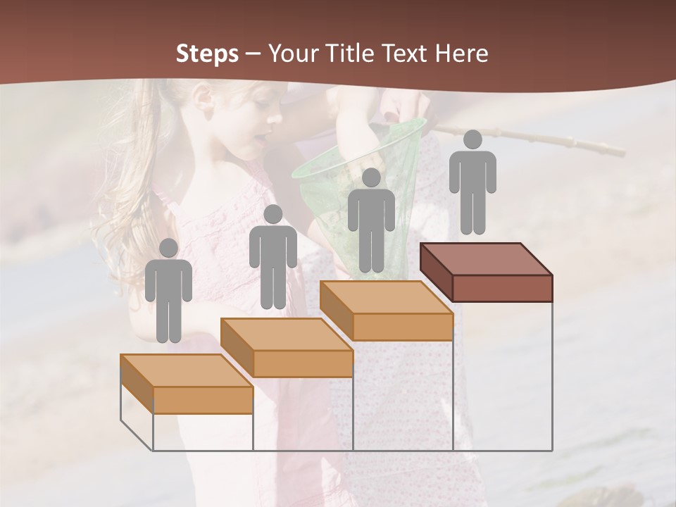 Mother And Daughter At Beach Fishing And Smiling PowerPoint Template