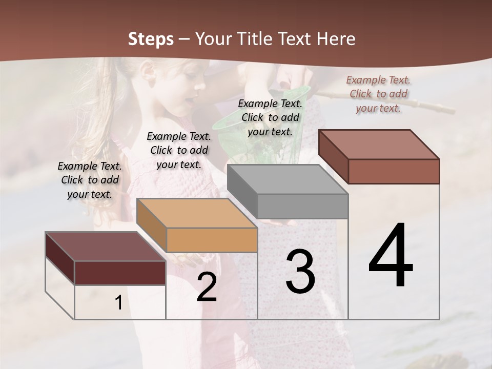 Mother And Daughter At Beach Fishing And Smiling PowerPoint Template