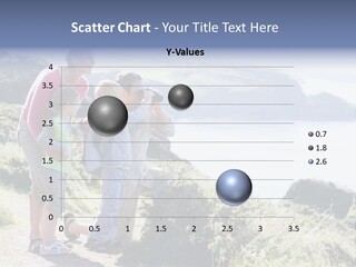 Family On Cliffside Path Using Binoculars And Smiling PowerPoint Template