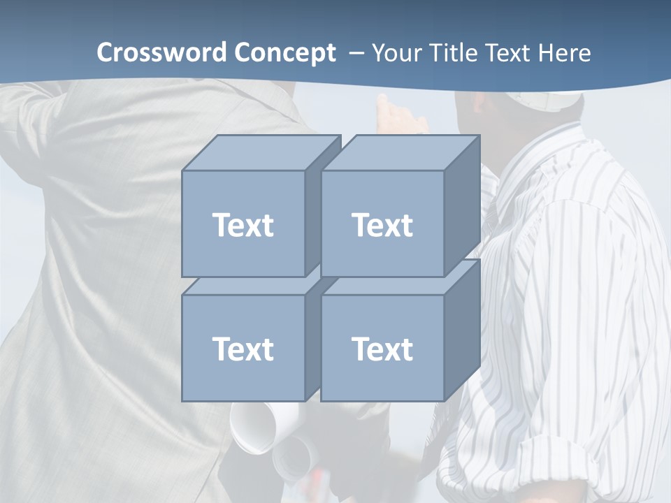 Vertical Image Of Foremen Interacting Together At Meeting PowerPoint Template