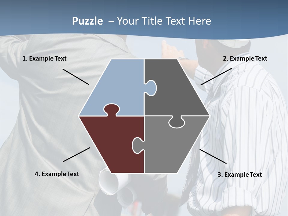 Vertical Image Of Foremen Interacting Together At Meeting PowerPoint Template