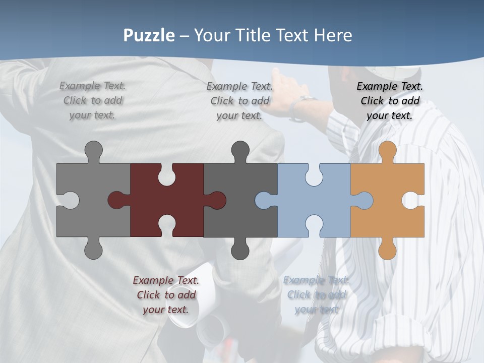Vertical Image Of Foremen Interacting Together At Meeting PowerPoint Template