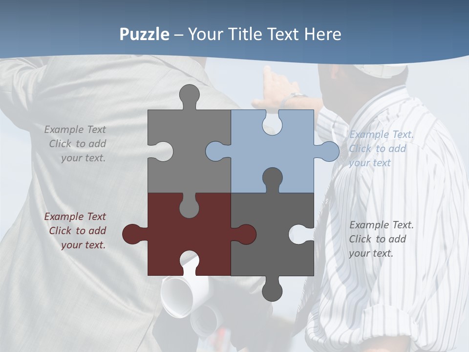 Vertical Image Of Foremen Interacting Together At Meeting PowerPoint Template