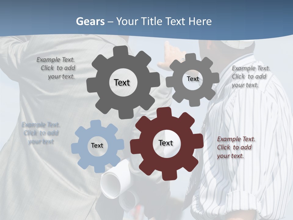 Vertical Image Of Foremen Interacting Together At Meeting PowerPoint Template