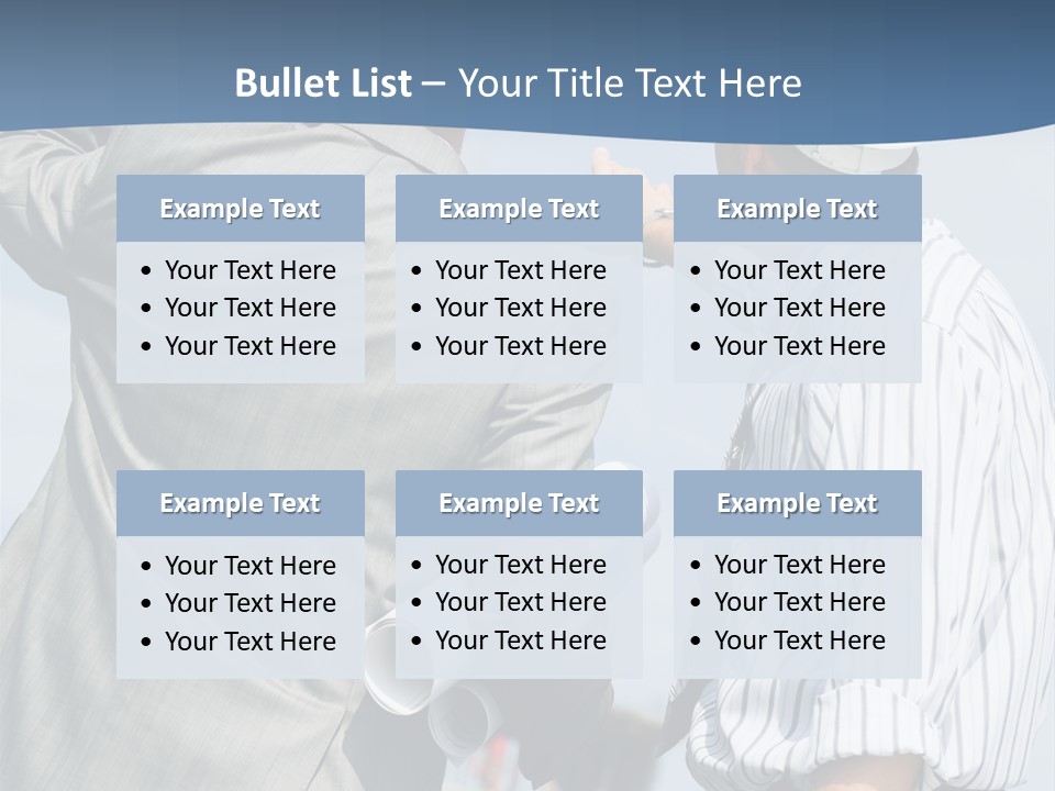 Vertical Image Of Foremen Interacting Together At Meeting PowerPoint Template