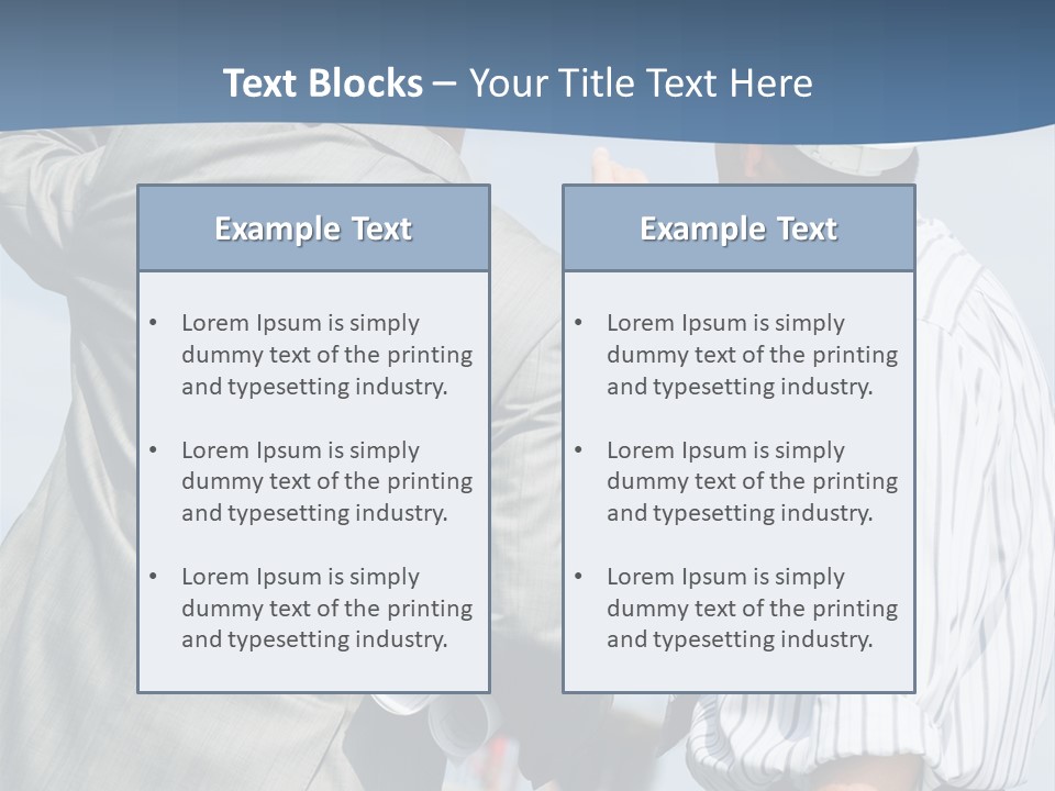 Vertical Image Of Foremen Interacting Together At Meeting PowerPoint Template