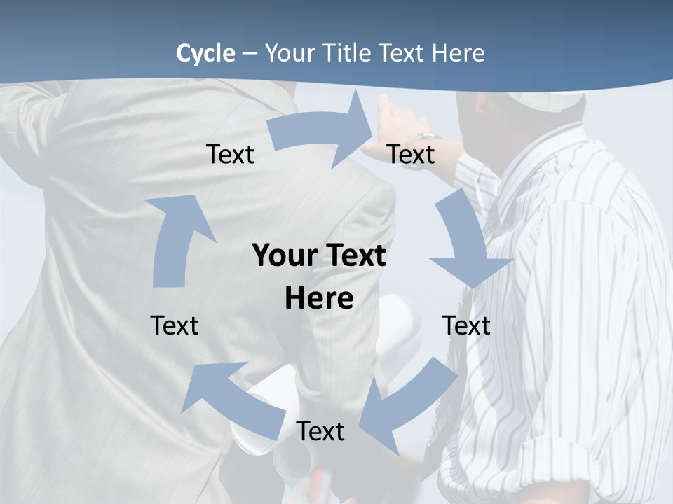 Vertical Image Of Foremen Interacting Together At Meeting PowerPoint Template