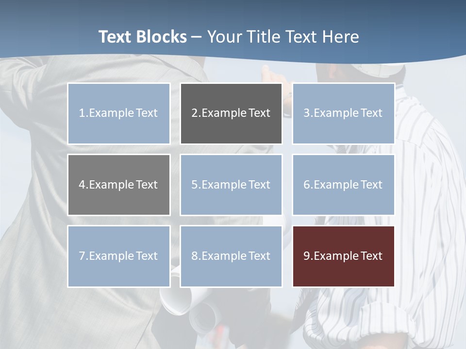 Vertical Image Of Foremen Interacting Together At Meeting PowerPoint Template