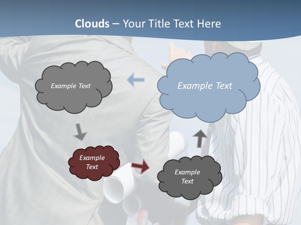 Vertical Image Of Foremen Interacting Together At Meeting PowerPoint Template