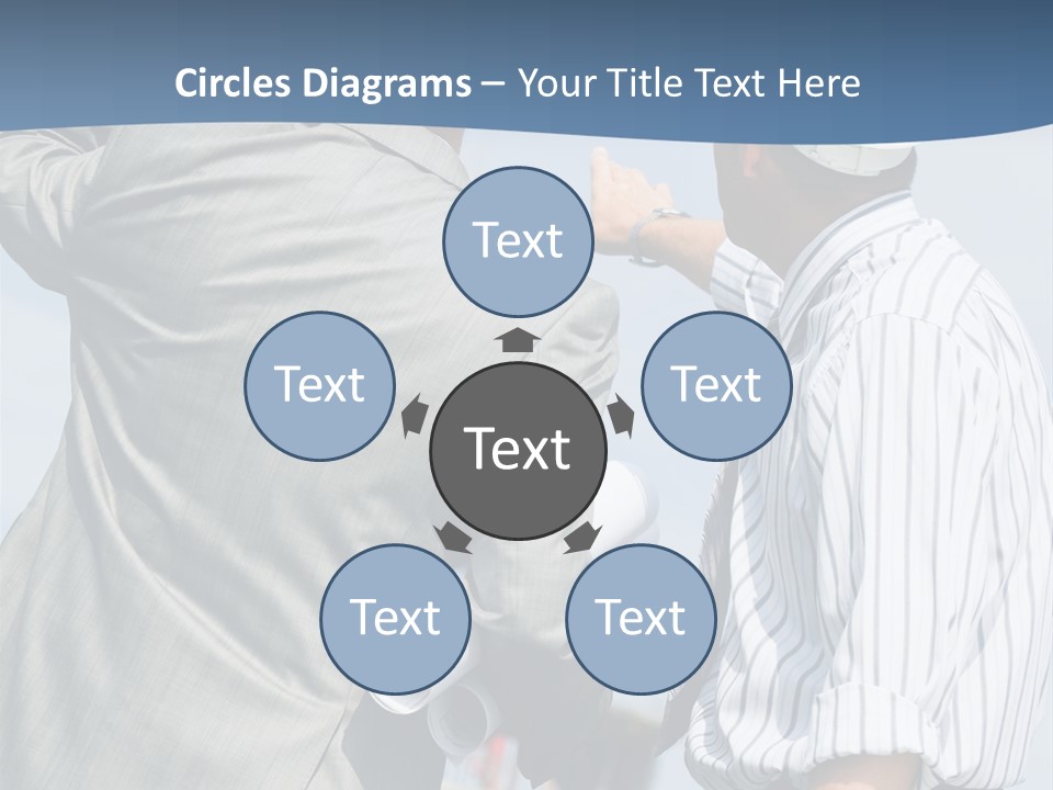 Vertical Image Of Foremen Interacting Together At Meeting PowerPoint Template