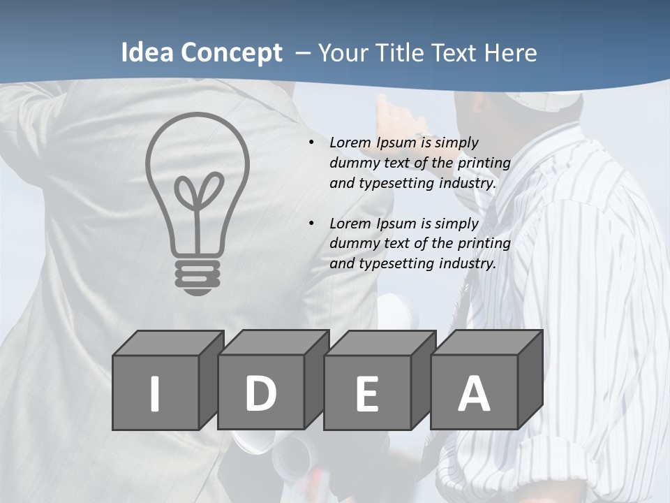 Vertical Image Of Foremen Interacting Together At Meeting PowerPoint Template