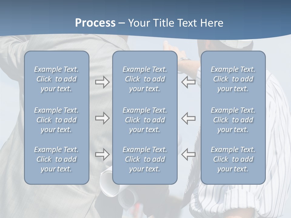 Vertical Image Of Foremen Interacting Together At Meeting PowerPoint Template