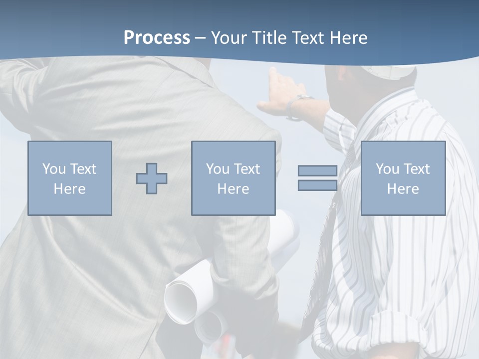 Vertical Image Of Foremen Interacting Together At Meeting PowerPoint Template