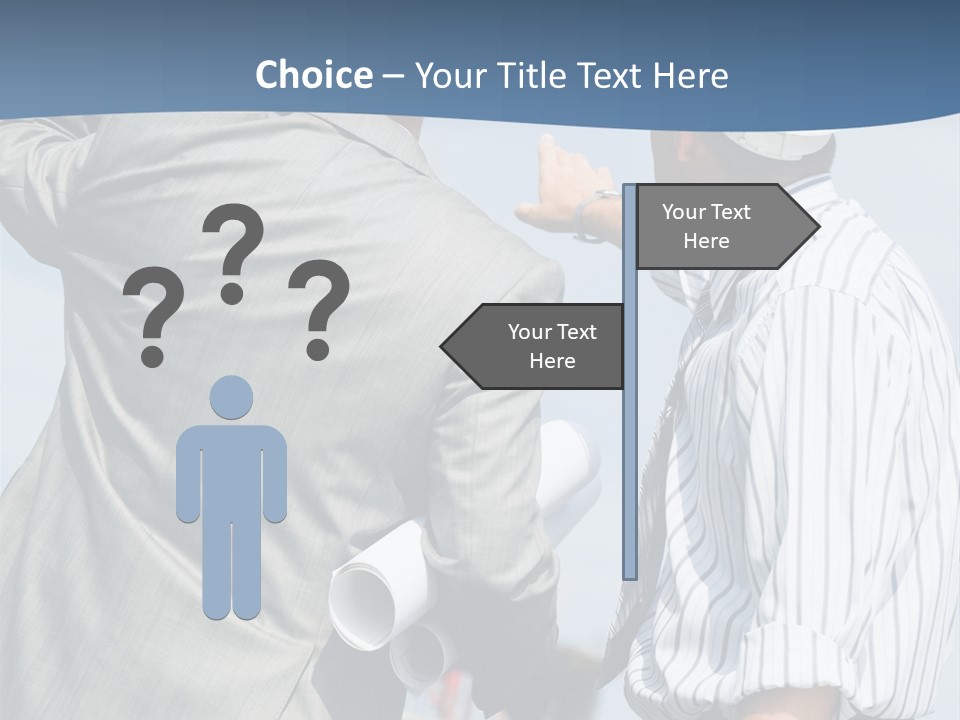 Vertical Image Of Foremen Interacting Together At Meeting PowerPoint Template