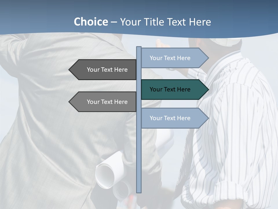 Vertical Image Of Foremen Interacting Together At Meeting PowerPoint Template