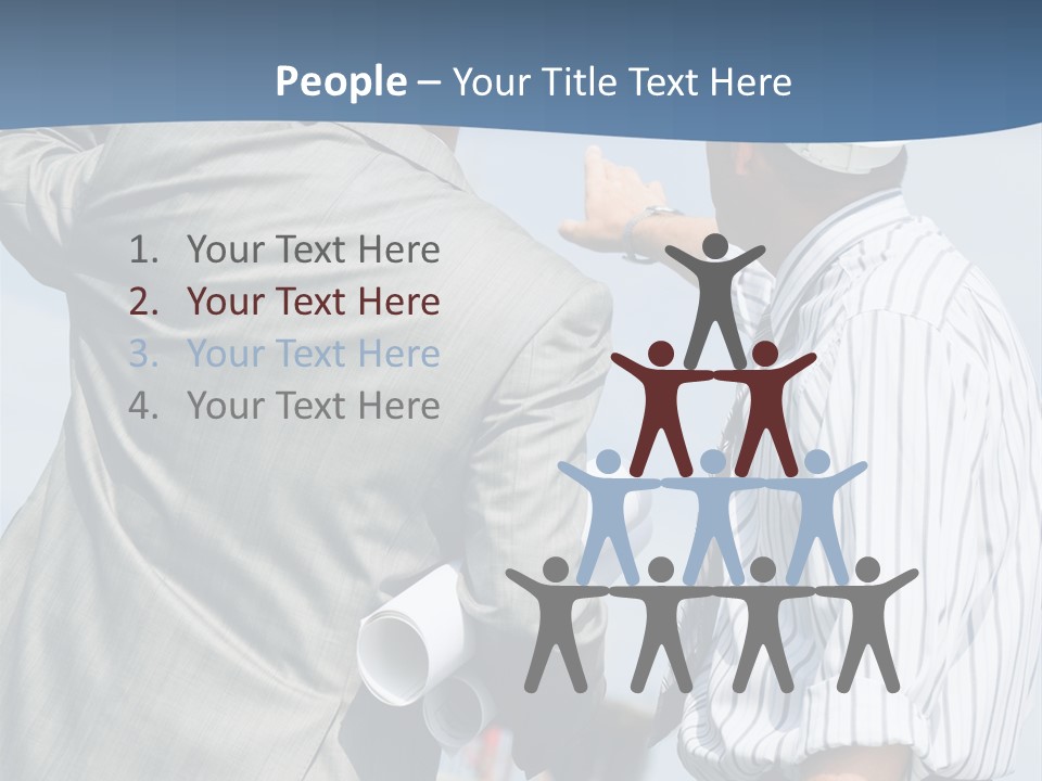 Vertical Image Of Foremen Interacting Together At Meeting PowerPoint Template