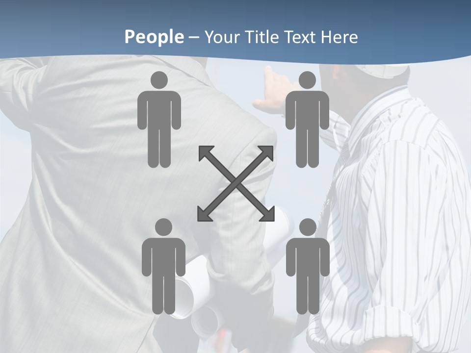 Vertical Image Of Foremen Interacting Together At Meeting PowerPoint Template