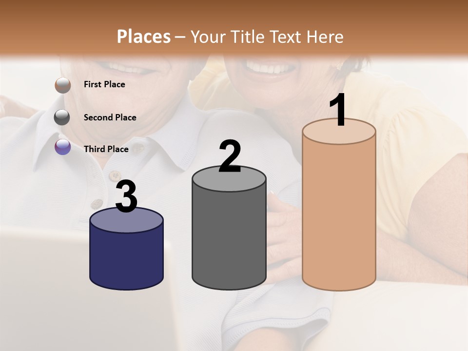 Couple In Living Room With Laptop Smiling PowerPoint Template