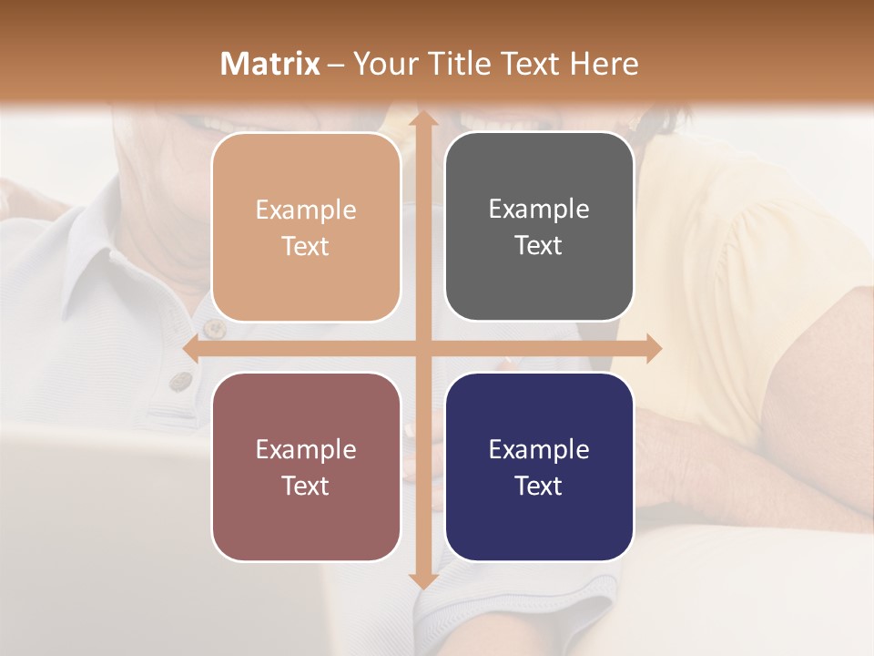 Couple In Living Room With Laptop Smiling PowerPoint Template