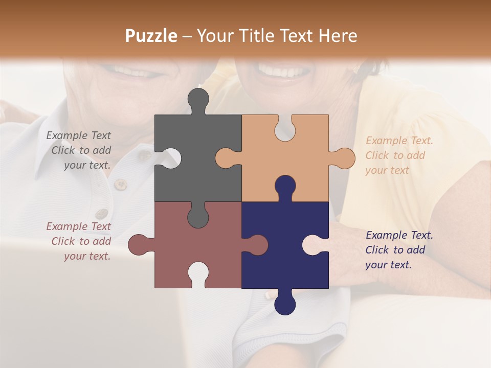 Couple In Living Room With Laptop Smiling PowerPoint Template