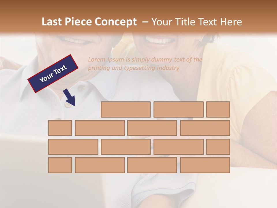 Couple In Living Room With Laptop Smiling PowerPoint Template