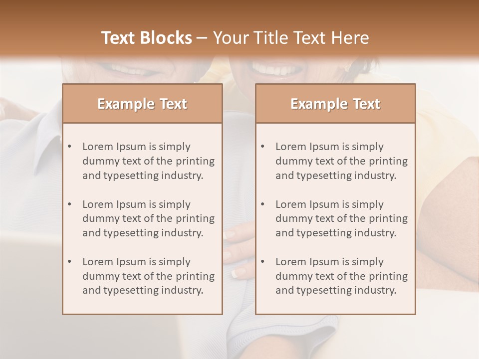 Couple In Living Room With Laptop Smiling PowerPoint Template