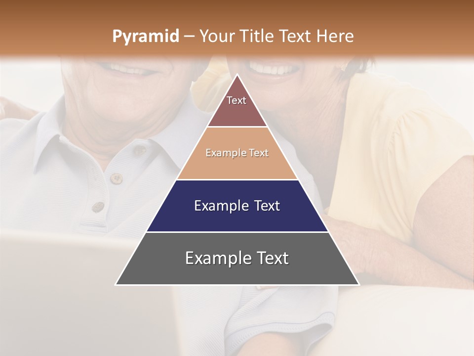 Couple In Living Room With Laptop Smiling PowerPoint Template