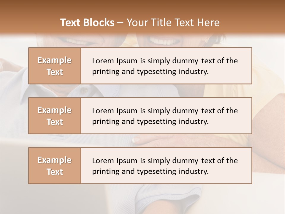 Couple In Living Room With Laptop Smiling PowerPoint Template