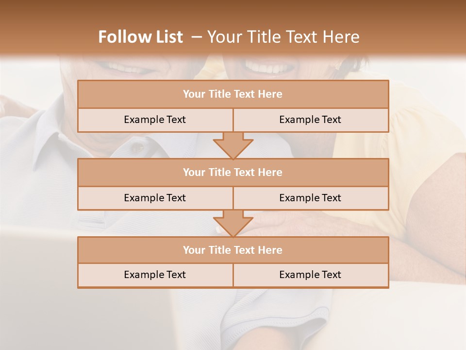 Couple In Living Room With Laptop Smiling PowerPoint Template