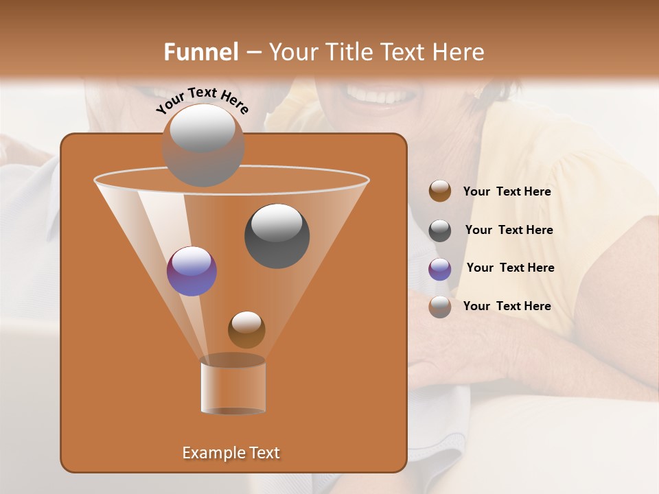 Couple In Living Room With Laptop Smiling PowerPoint Template