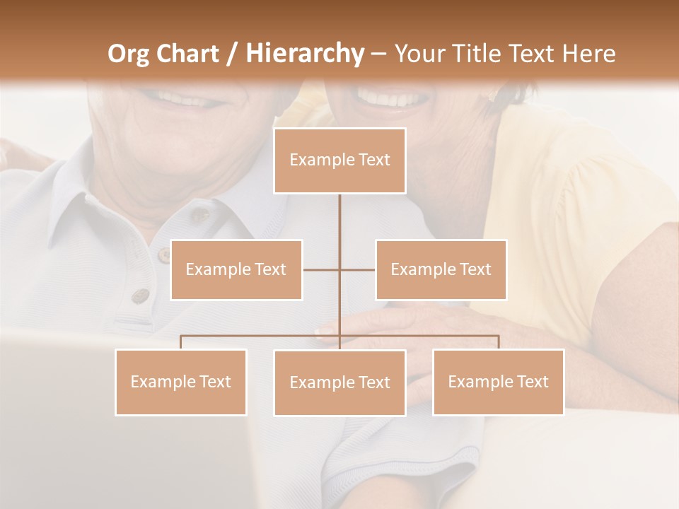 Couple In Living Room With Laptop Smiling PowerPoint Template