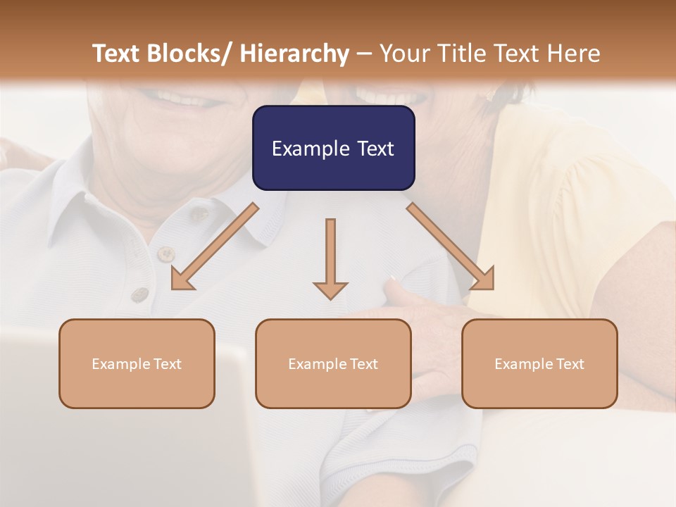 Couple In Living Room With Laptop Smiling PowerPoint Template