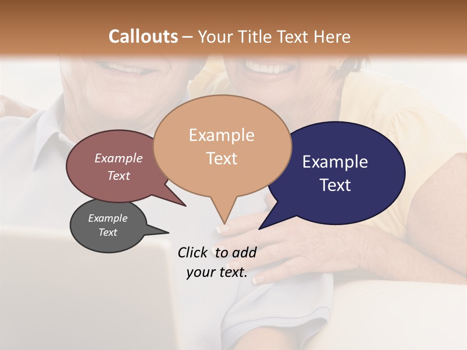 Couple In Living Room With Laptop Smiling PowerPoint Template